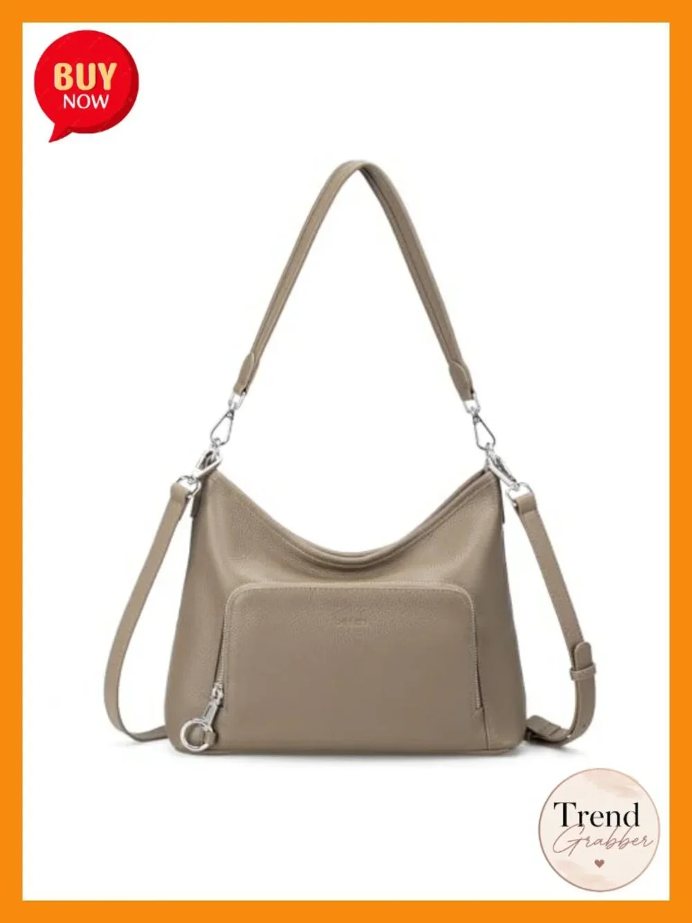 Genuine Leather Hobo Bag with RFID Wallet Crossbody Shoulder Handbag Anti-Theft